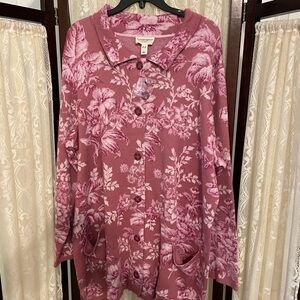 Isaac Mizrahi Pink Floral Blazer